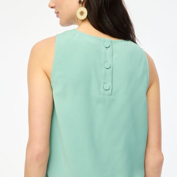 J. Crew Factory Sleeveless button-back shell top NWOT - Picture 2 of 6